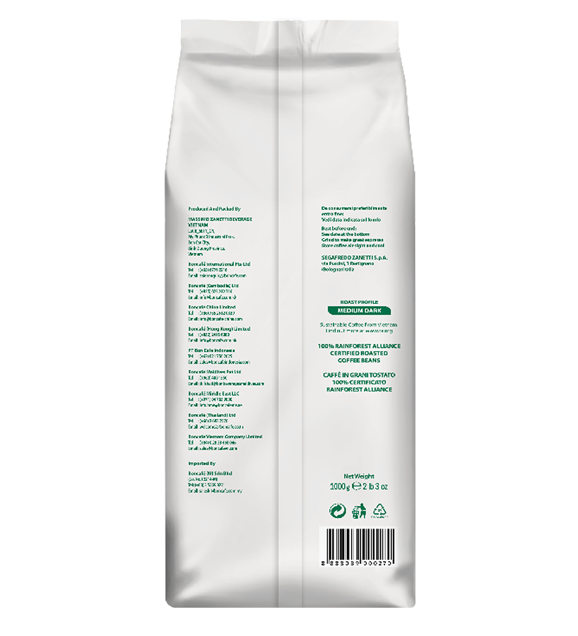 Segafredo Rainforest Coffee Beans 1kg - 100% Arabica